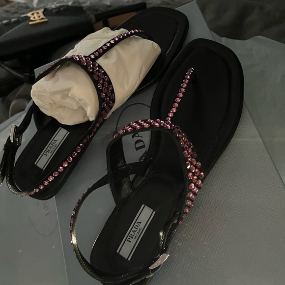 Prada pink swarvoski crystal sandals NIB - Picture 4 of 10